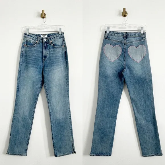 NEW Juicy Couture Venice Heart Shaped Back Jeans Size 26 - Picture 2 of 9